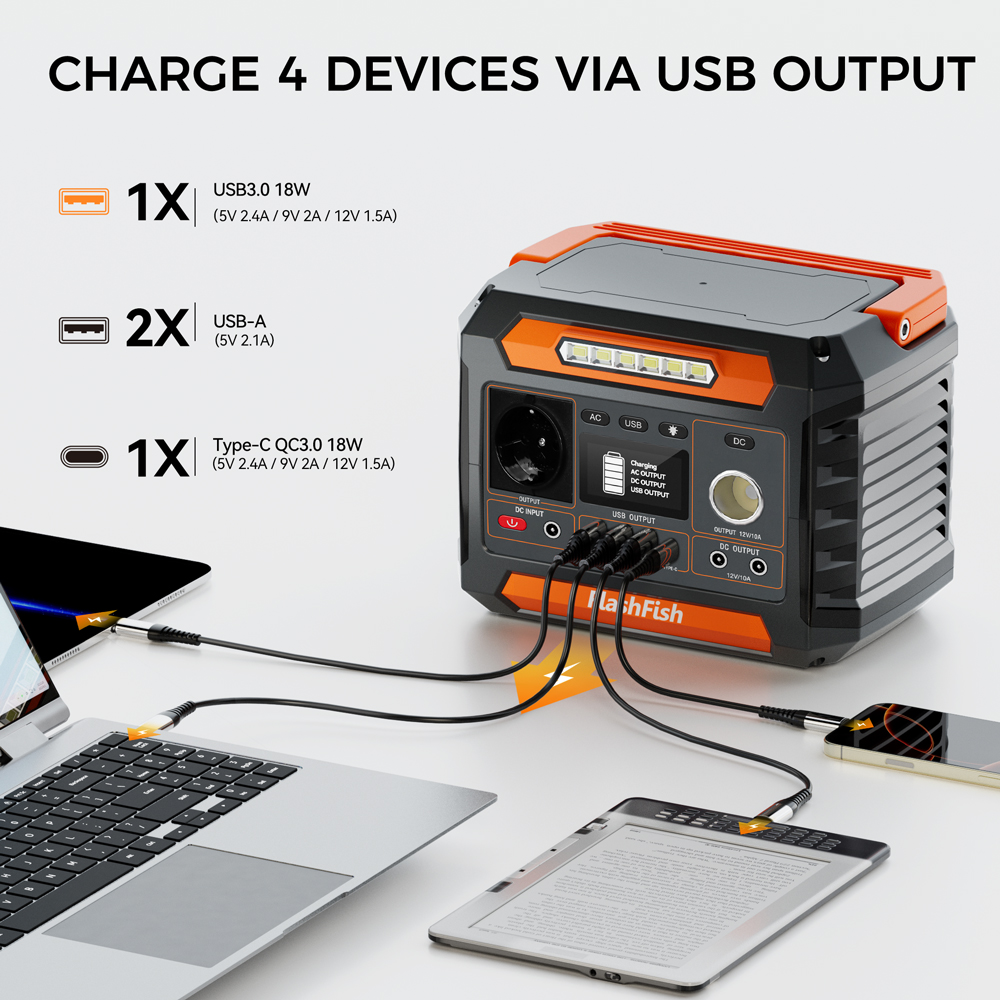 Outdoor Power Supply 12V - P66 Tragbare Powerstation 300W Dauerleistung 600W