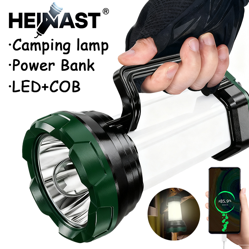 Outdoor Usb Power Bank - Tragbare leistungsstarke LED-Taschenlampe mit COB-Campinglampe, wiederaufladbare