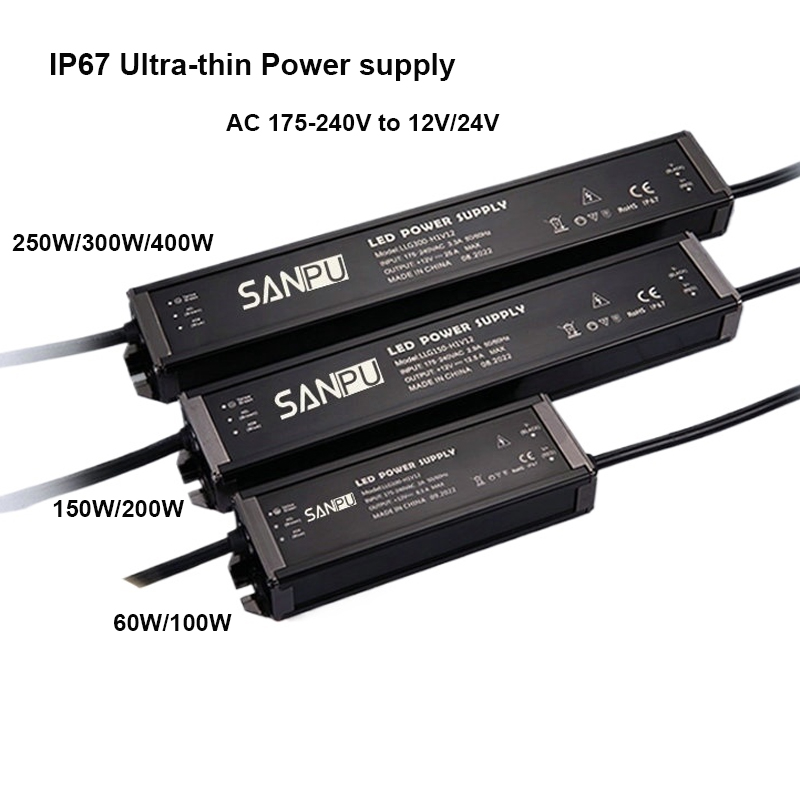 Outdoor Power Supply 12V - Ultradünnes IP67 Wasserdichtes Netzteil LED Außenbeleuchtungstransformator