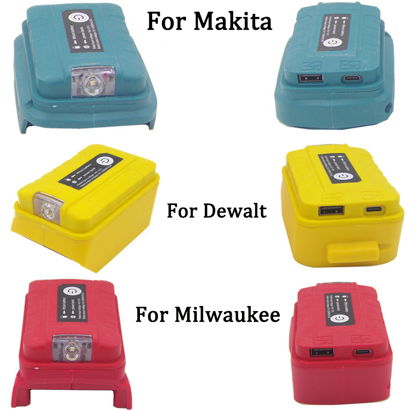 Outdoor Power Adapter Usb - LED Arbeitslicht Lampe Stromquelle für Makita/Dewalt/Milwaukee18V