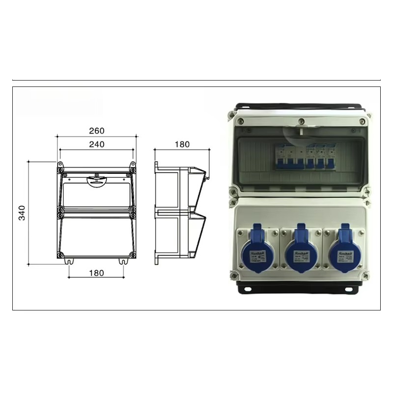 32A IP65 wasserdichte, wandmon – Outdoor Power Distribution Board Bewertung und Preis