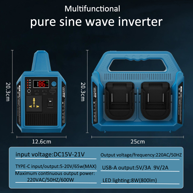 600W Lithium-Batterie-Wechselr – Outdoor Power Adapter Usb Bewertung und Preis