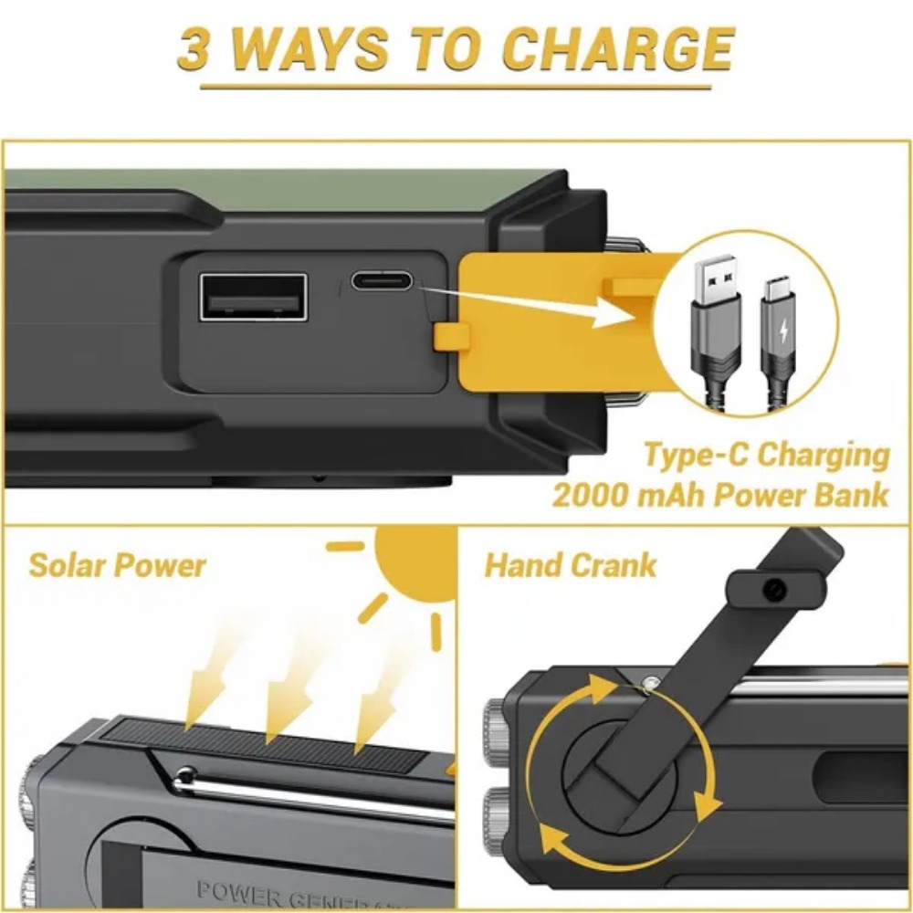 Notfall-Solar-Handkurbel-NOAA- – Outdoor Power Equipment Brands Bewertung und Preis